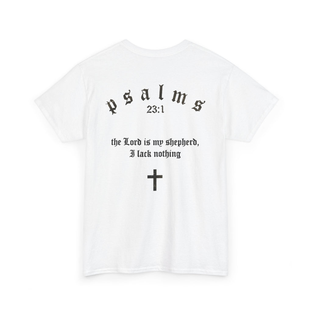 Driven by Faith Cotton T-Shirt | Psalms 23:1 Cross Tee