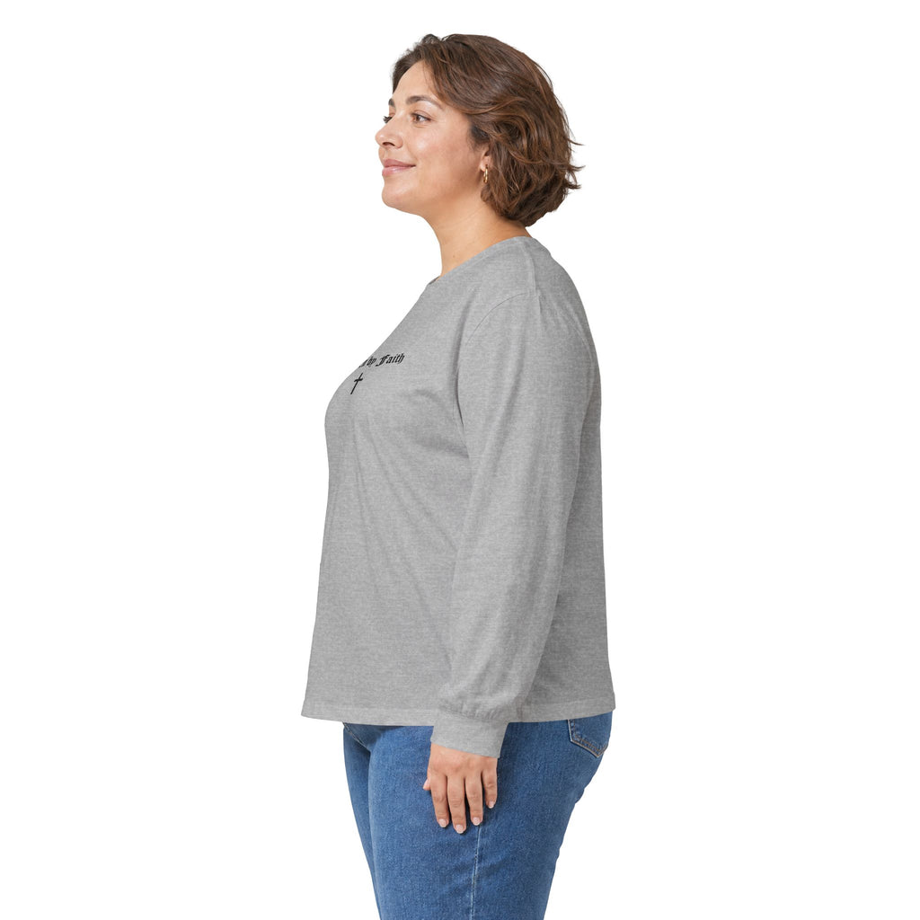 Psalms 23 Long Sleeve Tee — "Driven by Faith" Christian Cross Shirt
