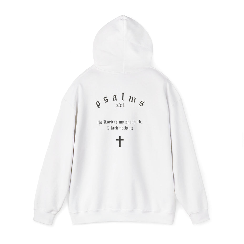 Driven by Faith Hoodie — Psalms 23:1 Christian Cross Sweatshirt