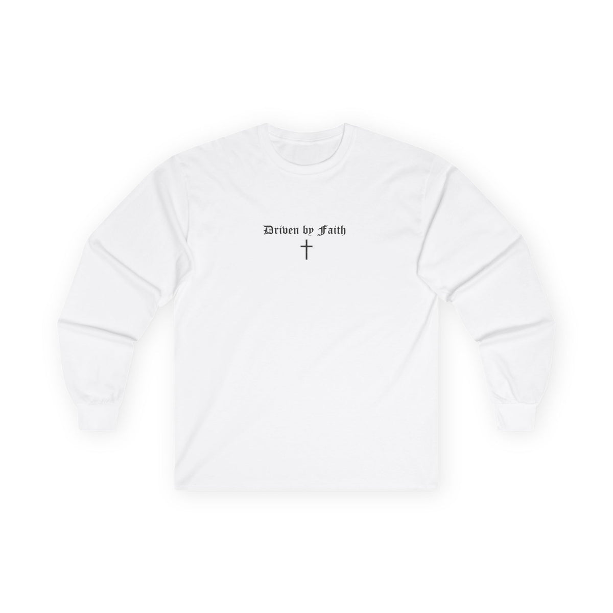 Psalms 23 Long Sleeve Tee — "Driven by Faith" Christian Cross Shirt