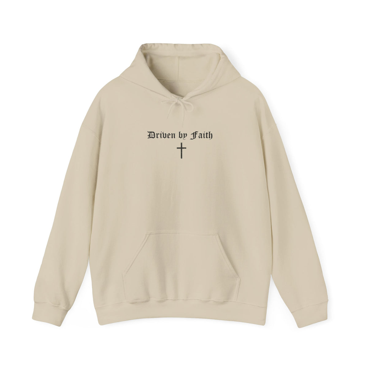 Driven by Faith Hoodie — Psalms 23:1 Christian Cross Sweatshirt
