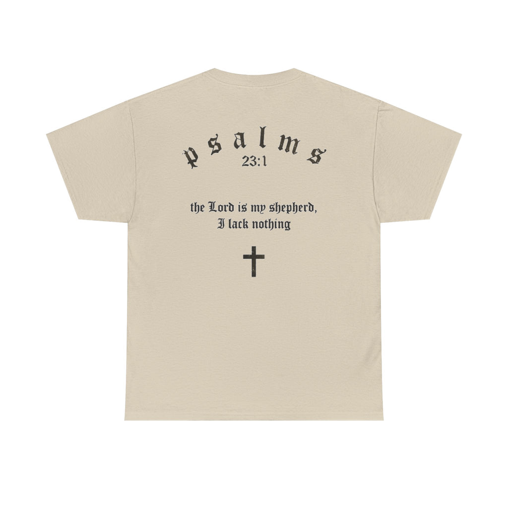 Driven by Faith Cotton T-Shirt | Psalms 23:1 Cross Tee