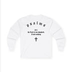 Psalms 23 Long Sleeve Tee — "Driven by Faith" Christian Cross Shirt