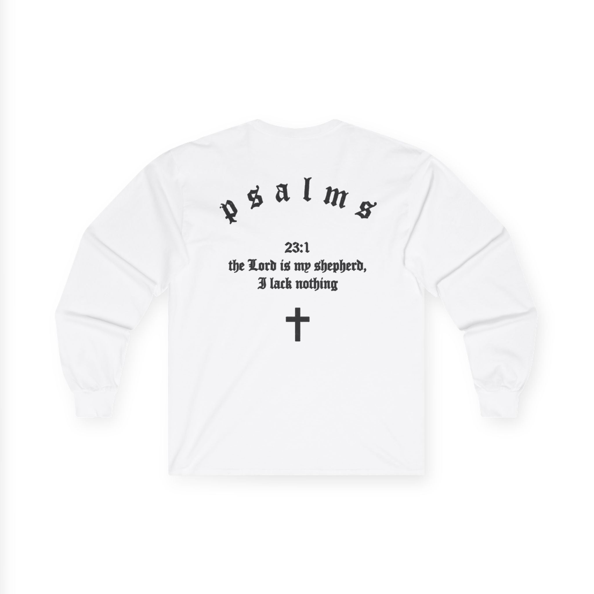Psalms 23 Long Sleeve Tee — "Driven by Faith" Christian Cross Shirt