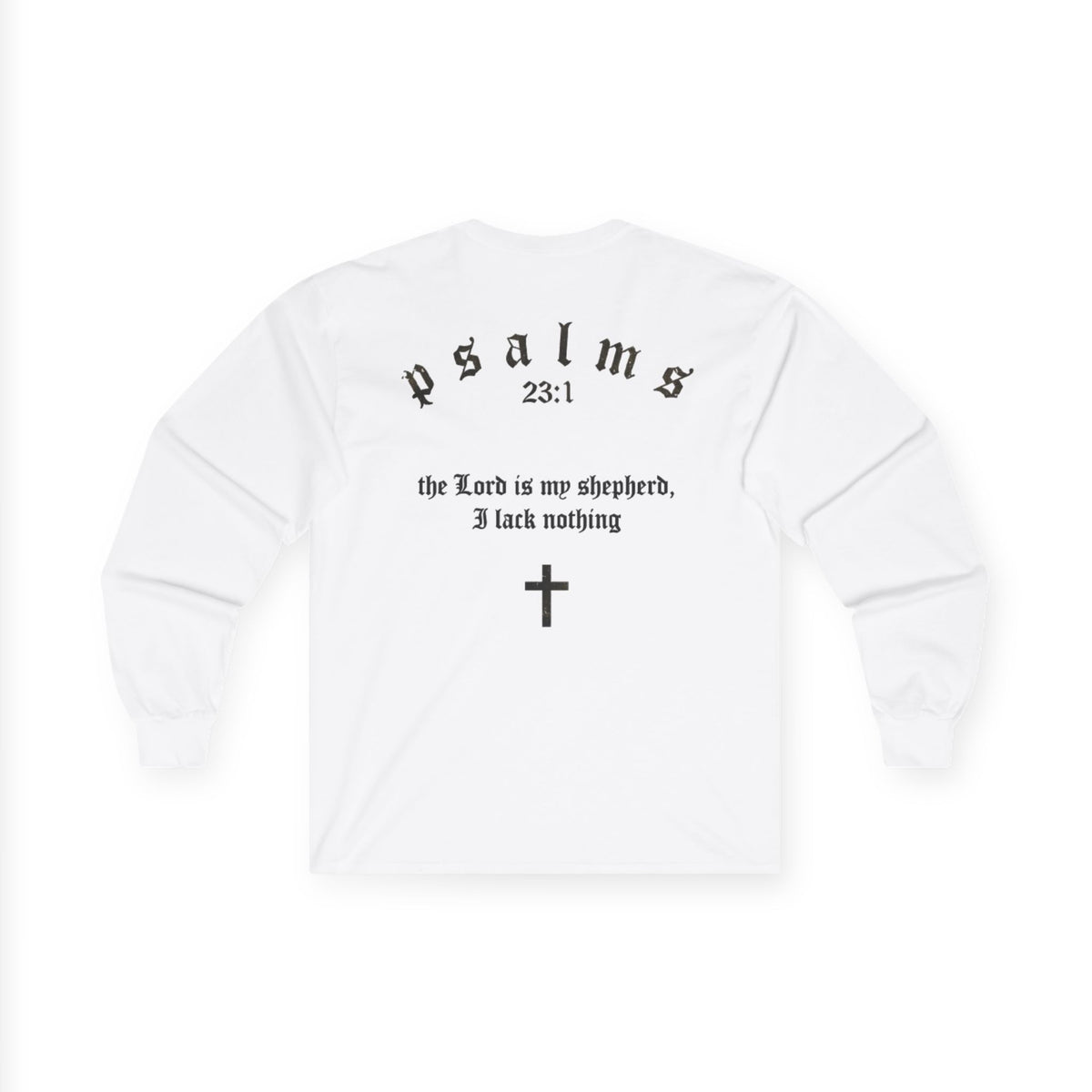 Psalms 23 Long Sleeve Tee — "Driven by Faith" Christian Cross Shirt