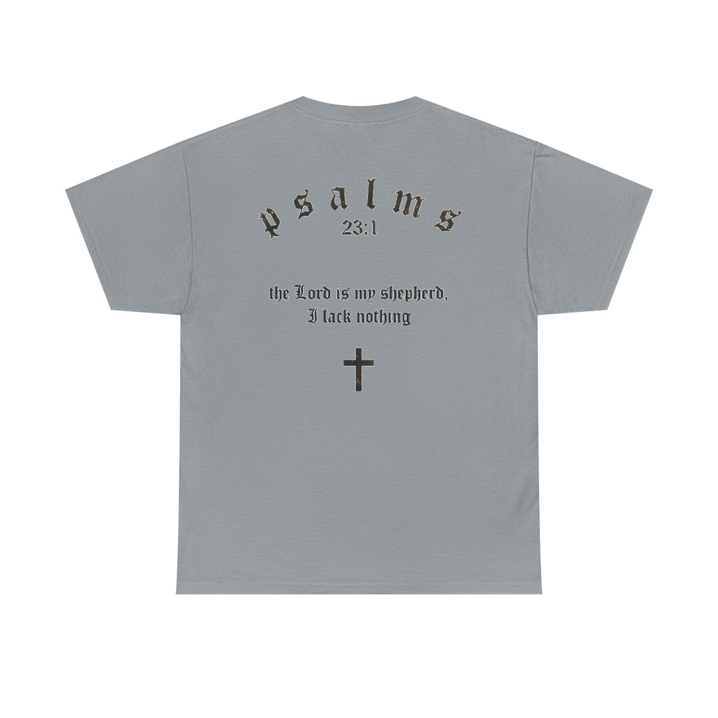 Driven by Faith Cotton T-Shirt | Psalms 23:1 Cross Tee