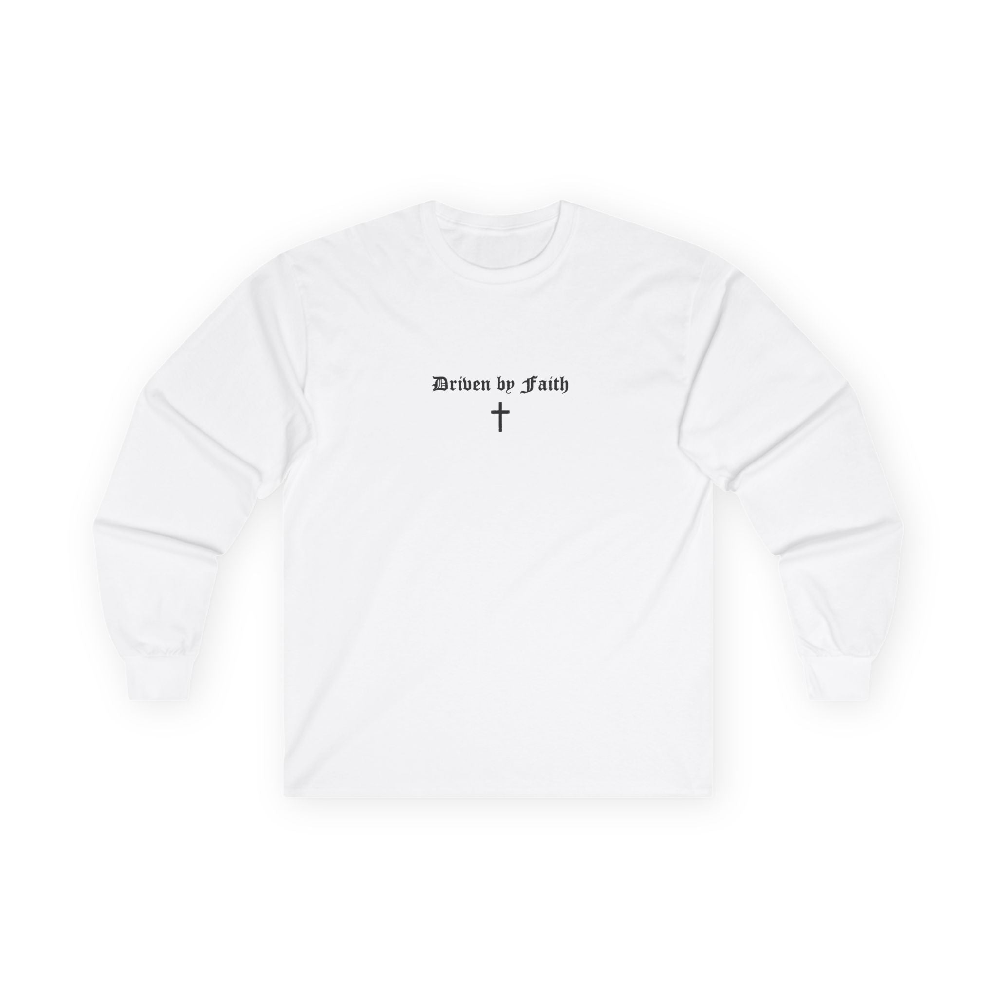 Psalms 23 Long Sleeve Tee — "Driven by Faith" Christian Cross Shirt