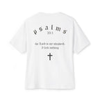 Driven By Faith Oversized T-Shirt/Pump Cover — Minimal Cross Christian Tee