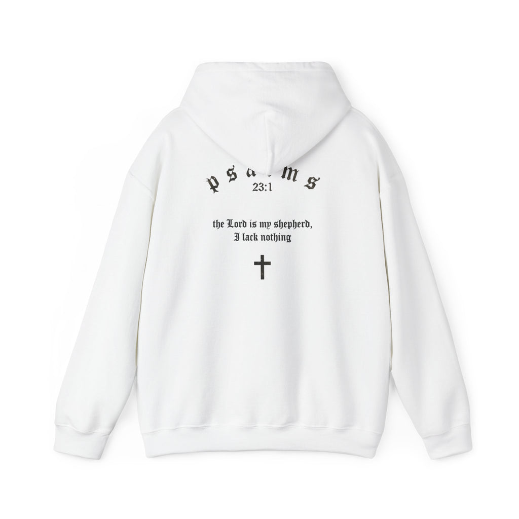 Driven by Faith Hoodie — Psalms 23:1 Christian Cross Sweatshirt