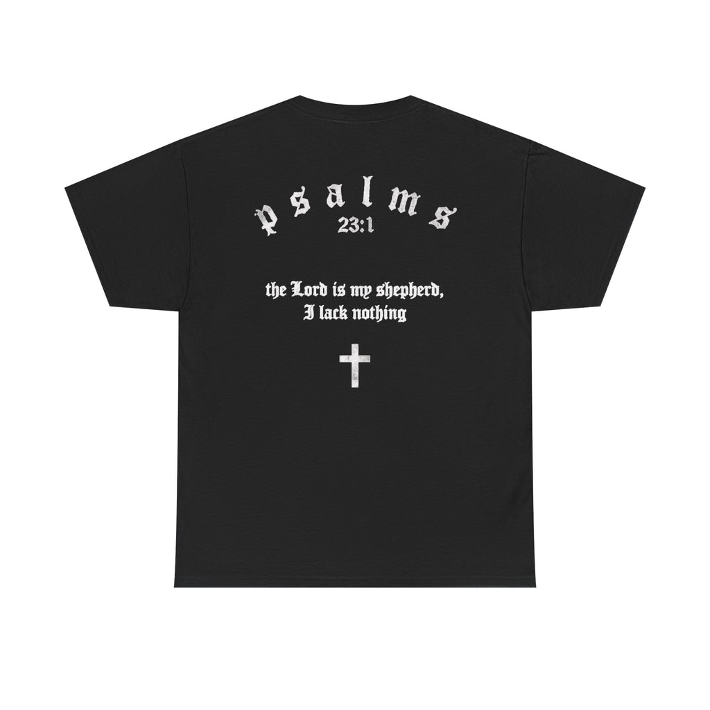 Driven by Faith Cotton T-Shirt | Psalms 23:1 Cross Tee