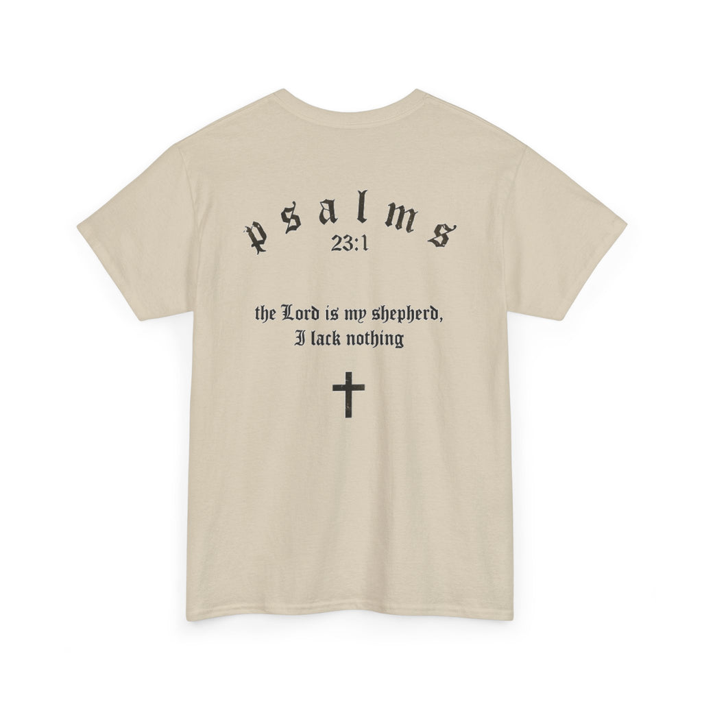 Driven by Faith Cotton T-Shirt | Psalms 23:1 Cross Tee