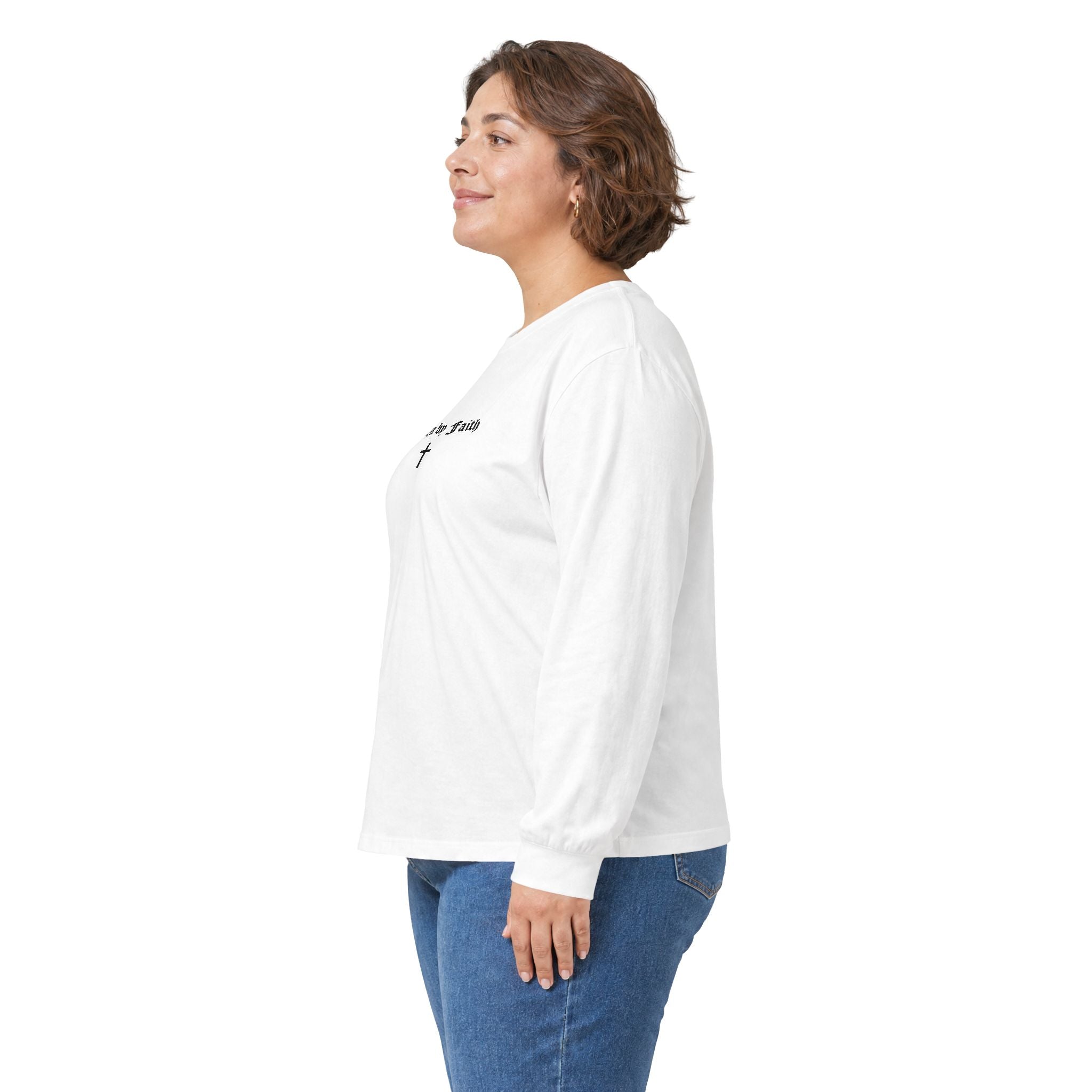 Psalms 23 Long Sleeve Tee — "Driven by Faith" Christian Cross Shirt