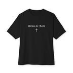 Driven By Faith Oversized T-Shirt/Pump Cover — Minimal Cross Christian Tee