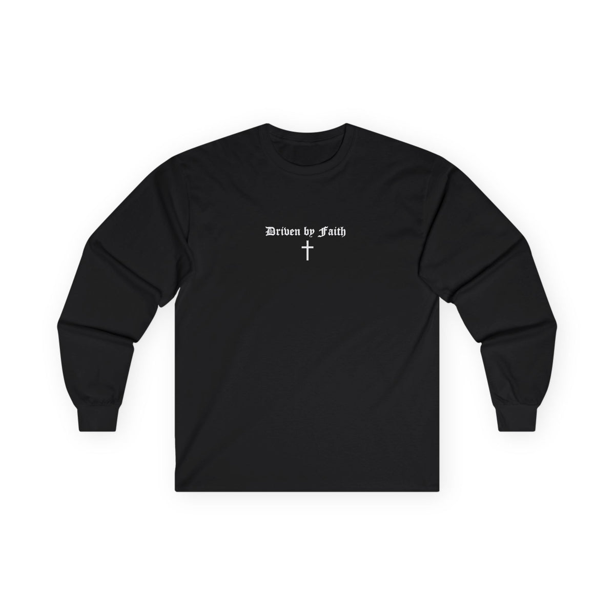 Psalms 23 Long Sleeve Tee — "Driven by Faith" Christian Cross Shirt