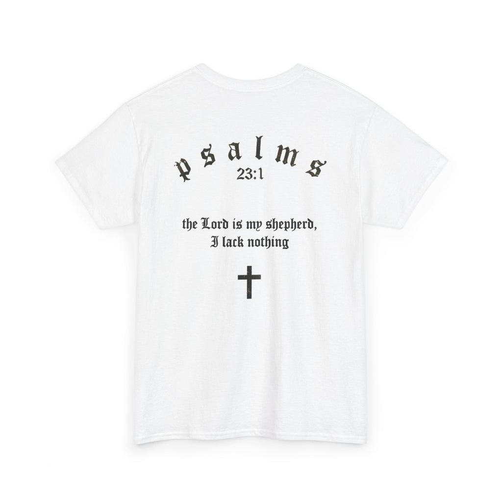 Driven by Faith Cotton T-Shirt | Psalms 23:1 Cross Tee