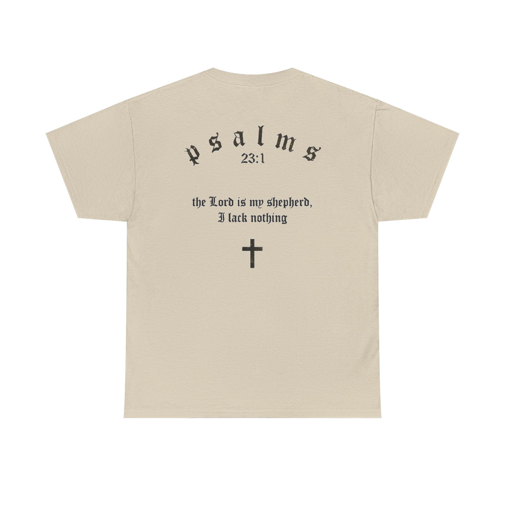 Driven by Faith Cotton T-Shirt | Psalms 23:1 Cross Tee