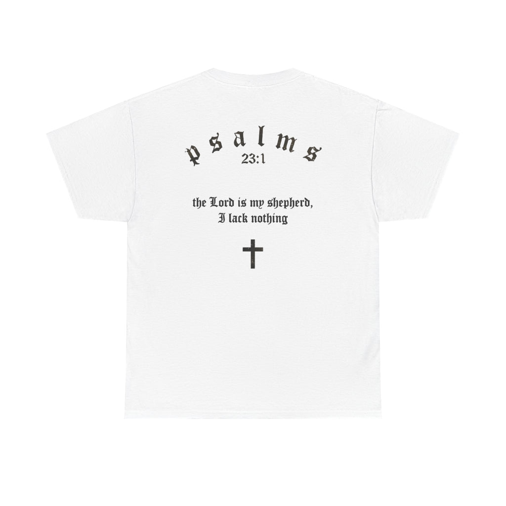 Driven by Faith Cotton T-Shirt | Psalms 23:1 Cross Tee