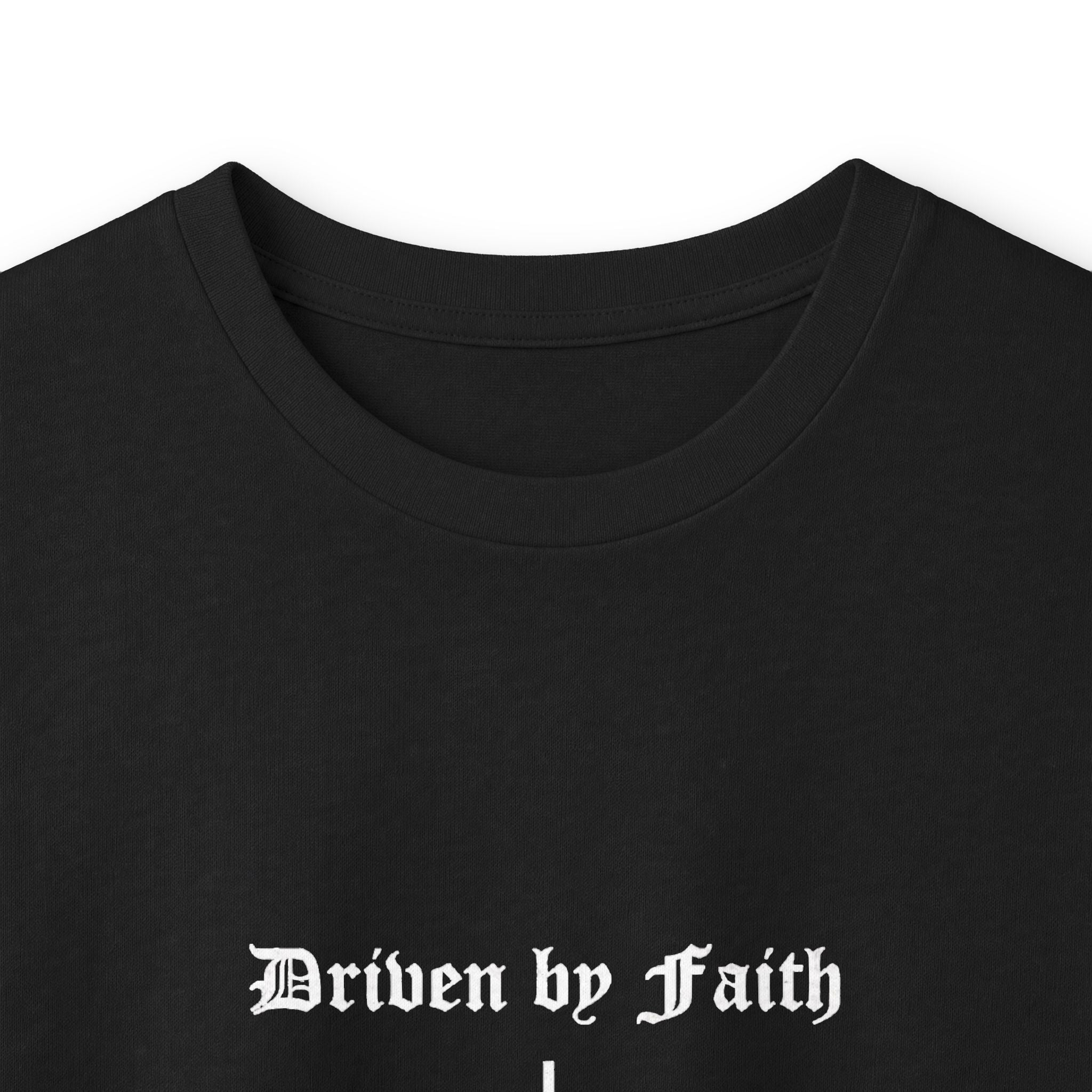 Psalms 23 Long Sleeve Tee — "Driven by Faith" Christian Cross Shirt