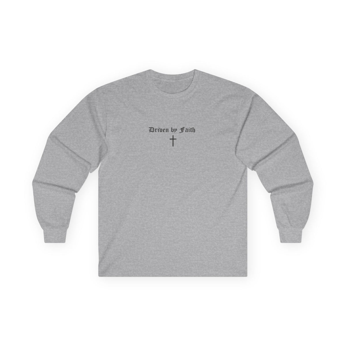 Psalms 23 Long Sleeve Tee — "Driven by Faith" Christian Cross Shirt
