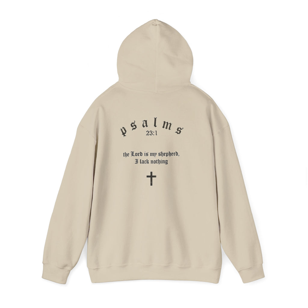 Driven by Faith Hoodie — Psalms 23:1 Christian Cross Sweatshirt