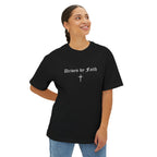 Driven By Faith Oversized T-Shirt/Pump Cover — Minimal Cross Christian Tee