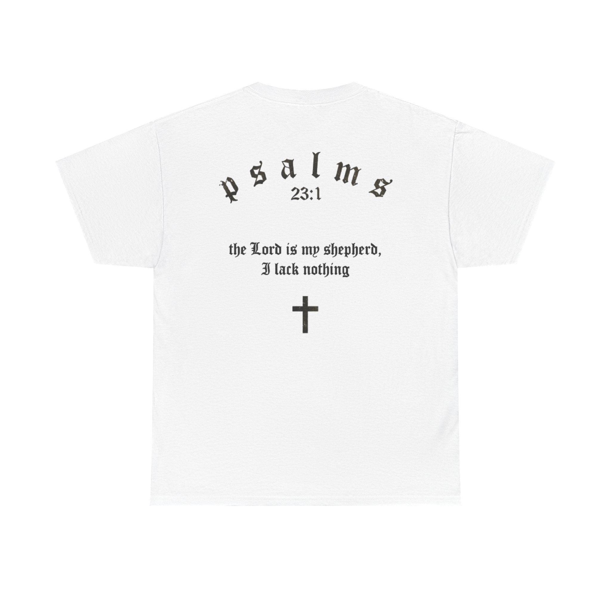 Driven by Faith Cotton T-Shirt | Psalms 23:1 Cross Tee