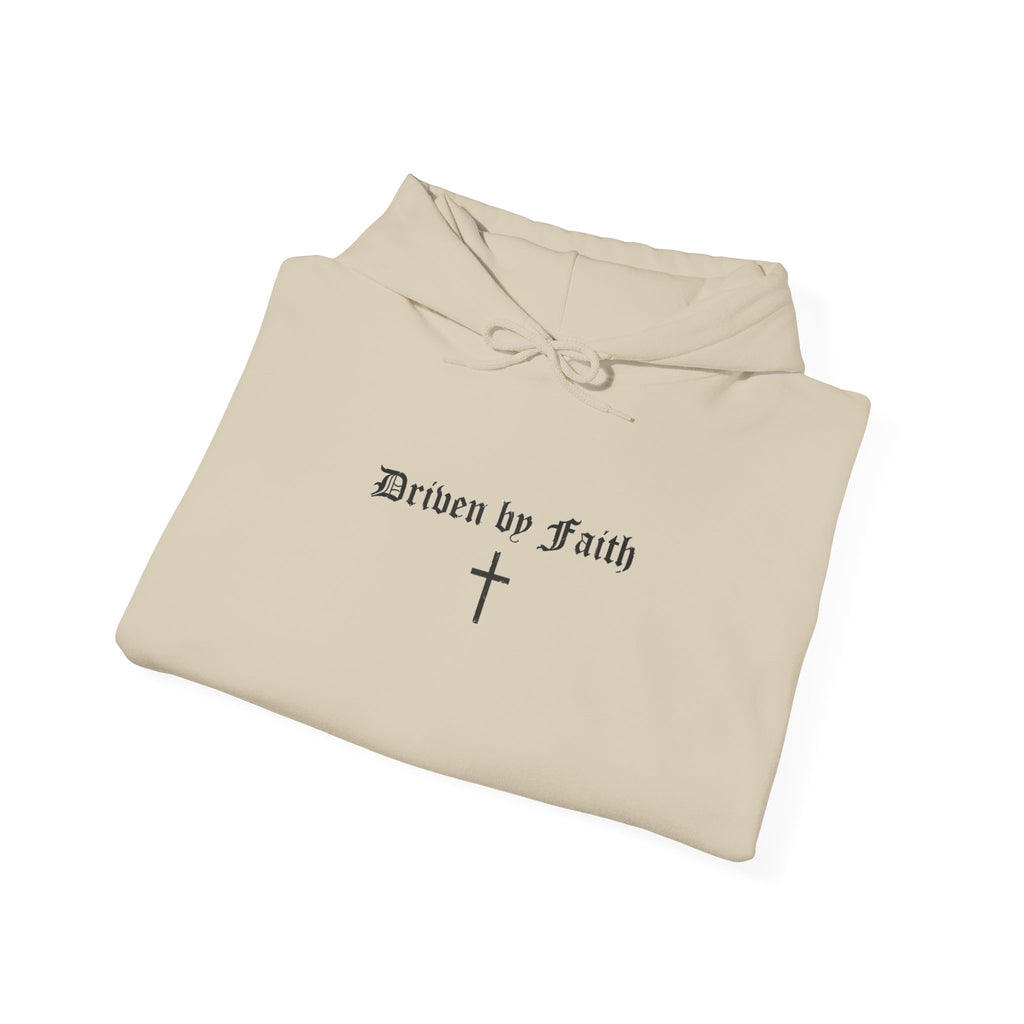 Driven by Faith Hoodie — Psalms 23:1 Christian Cross Sweatshirt