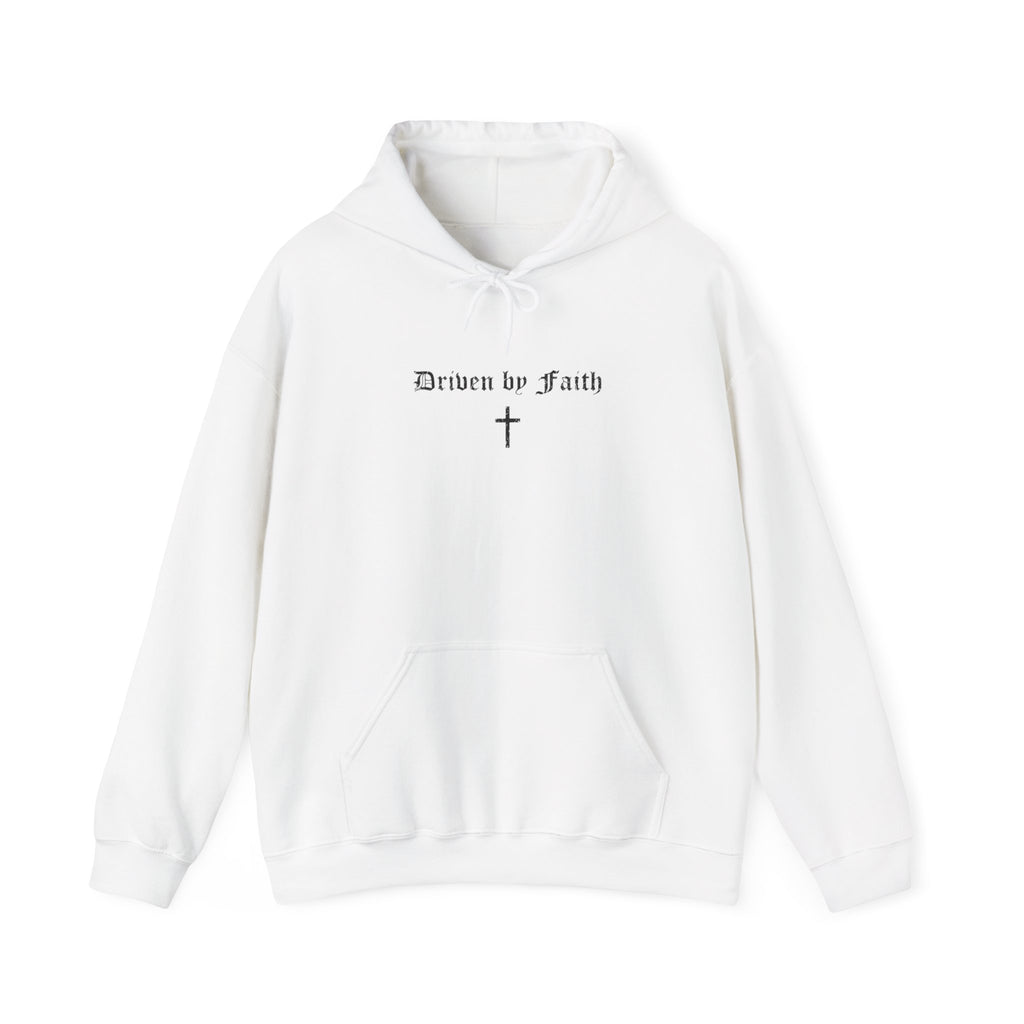 Driven by Faith Hoodie — Psalms 23:1 Christian Cross Sweatshirt