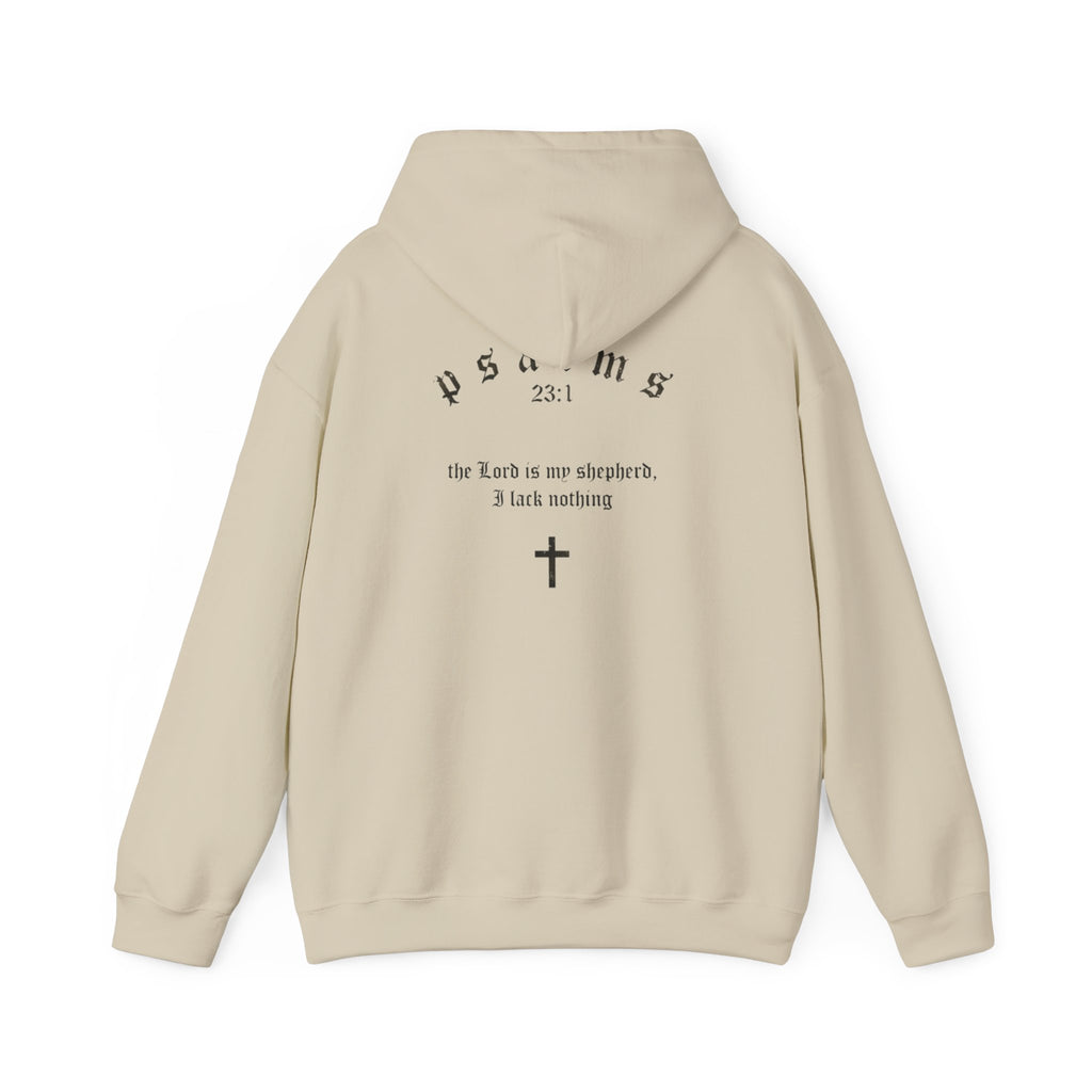 Driven by Faith Hoodie — Psalms 23:1 Christian Cross Sweatshirt