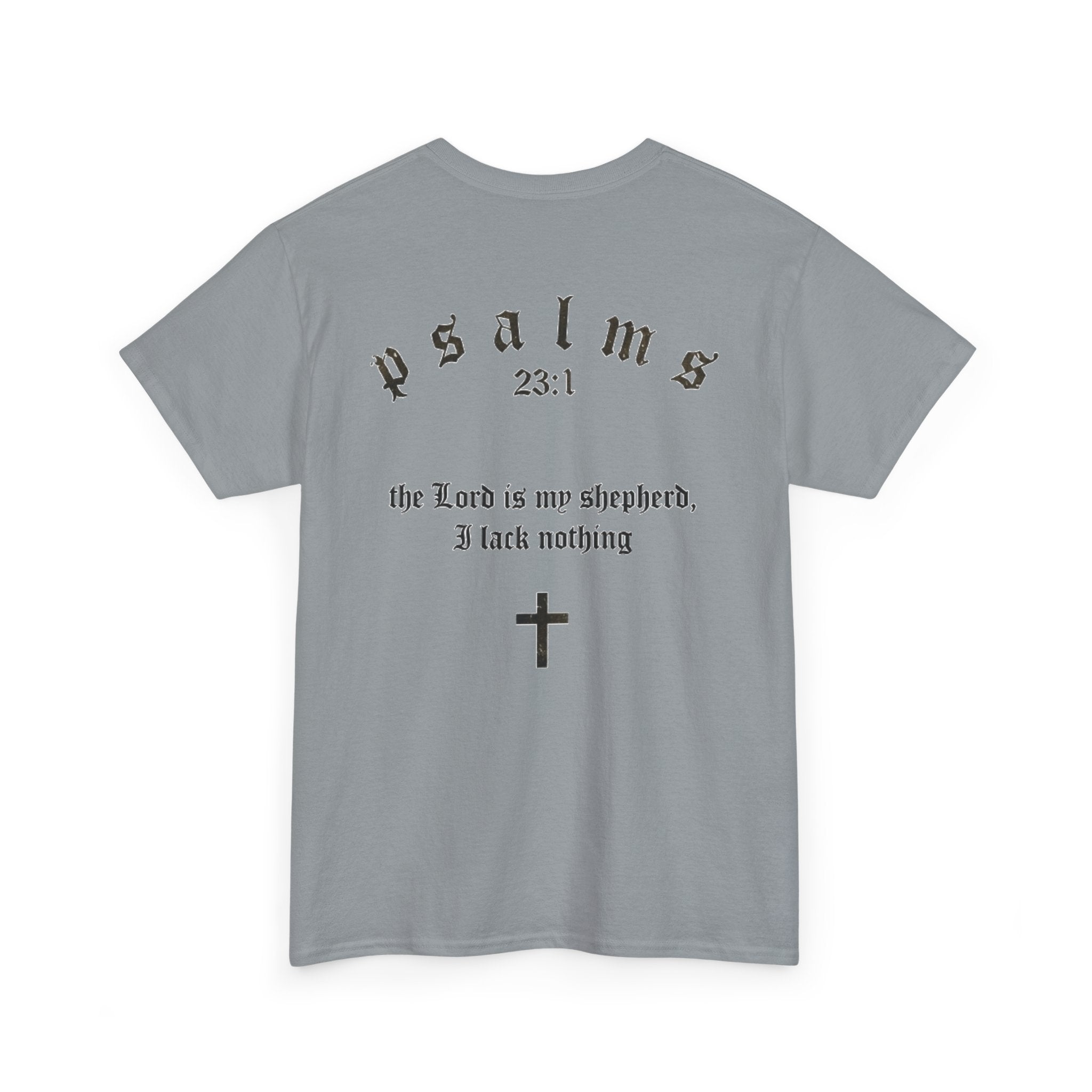 Driven by Faith Cotton T-Shirt | Psalms 23:1 Cross Tee